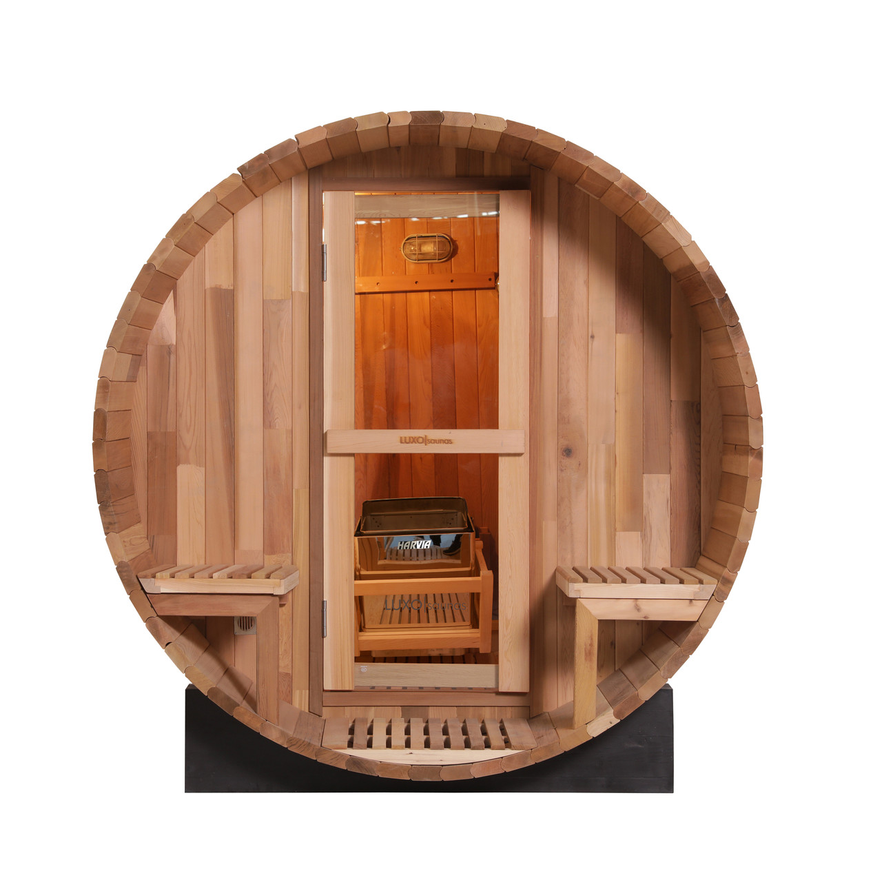 Luola 2 Person Outdoor Barrel Sauna - Red Cedar