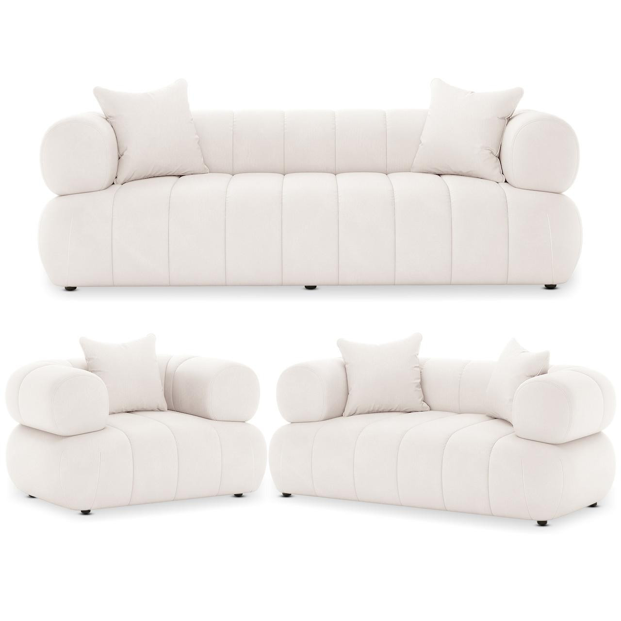 Luxo Living Samira 6 Seater Velvet Sofa Set