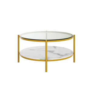 Frances 80cm Tempered Glass Top Coffee Table