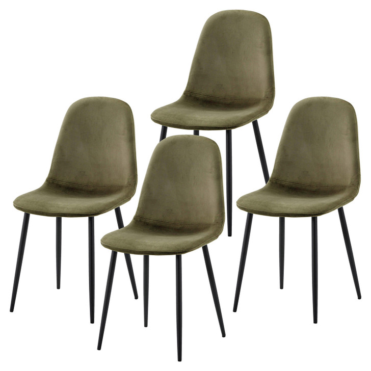 Halsa Velvet Fabric Black Indoor Dining Chair (Set of 4)