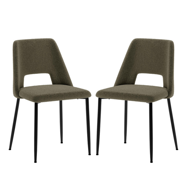 Geena Boucle Dining Chair (Set of 2) - Green