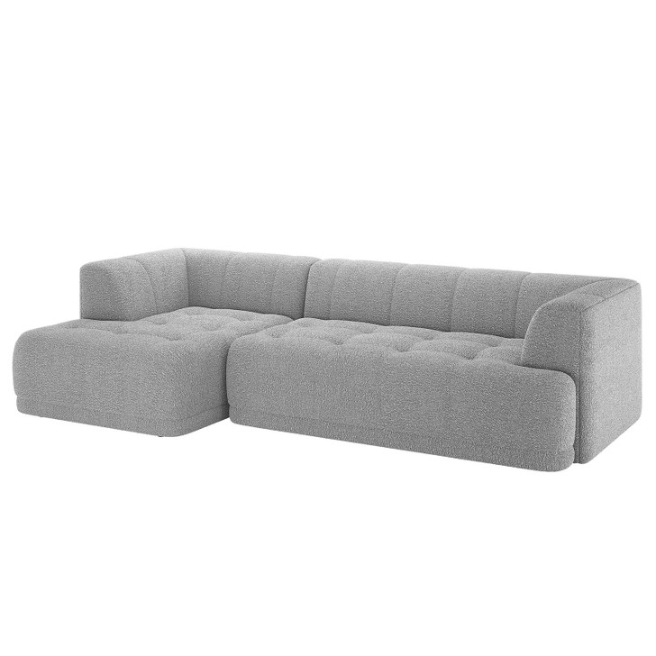 Averill 4 Seater Boucle Upholstered Sofa - Grey