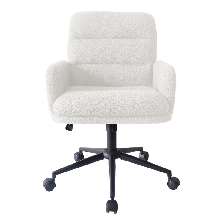 Aglaya Adjustable Boucle Swivel Office Chair w/ Castor Leg