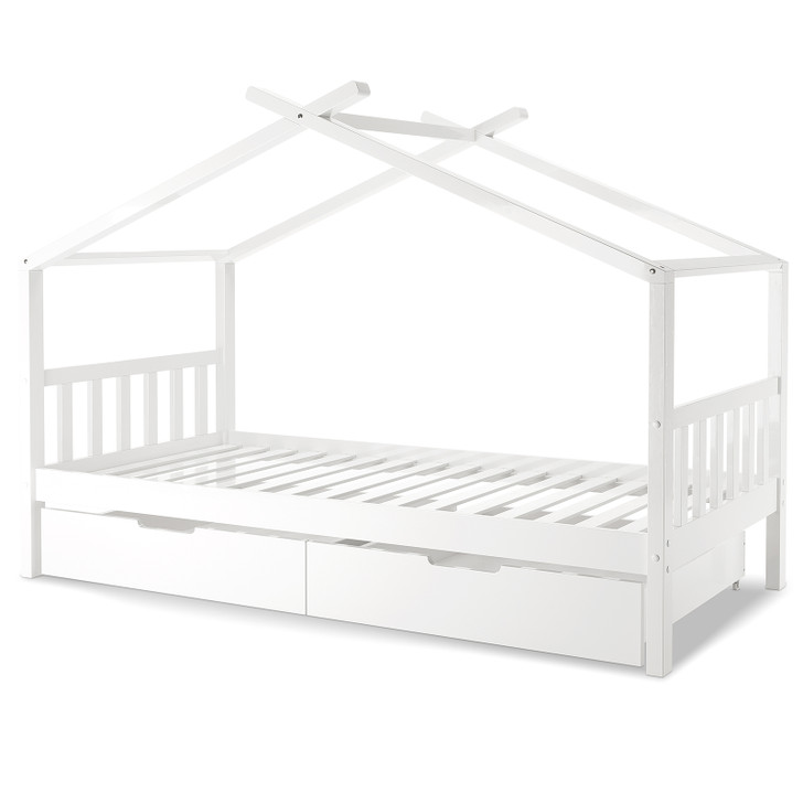 Tucker Solid Pine Timber Kids Bed with Drawers