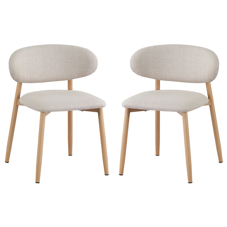 Audrey Linen Fabric Dining Chair (Set of 2) - Beige