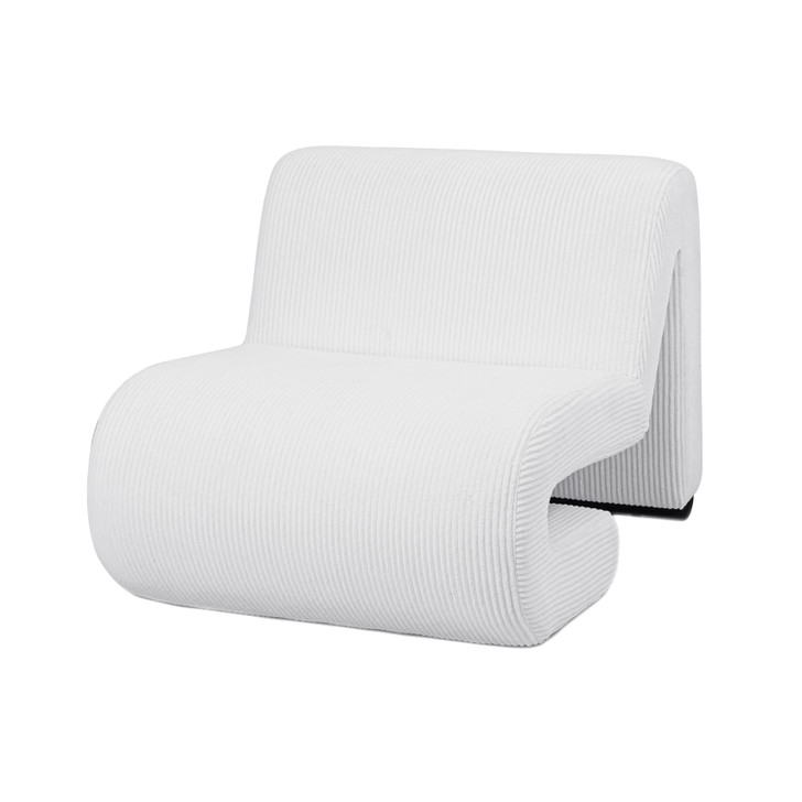 Bengtaz Corduroy Armless Curved Accent Chair