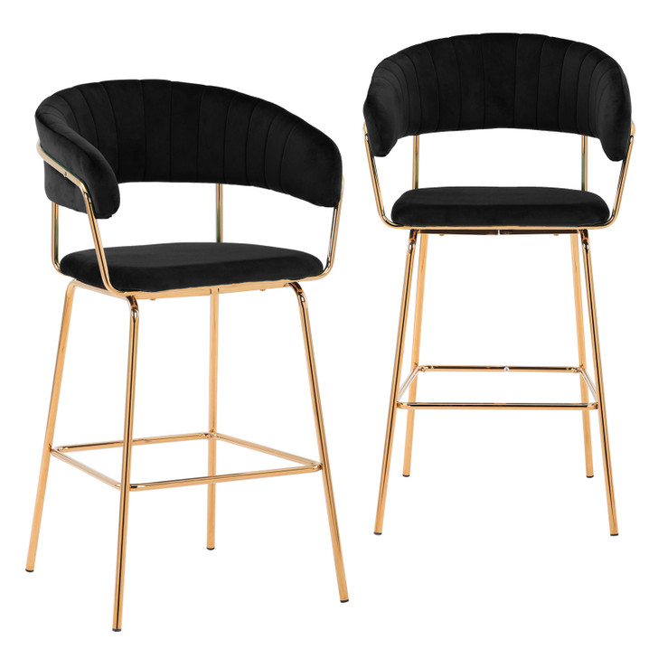 Velvet bar stools with gold legs Clearance
