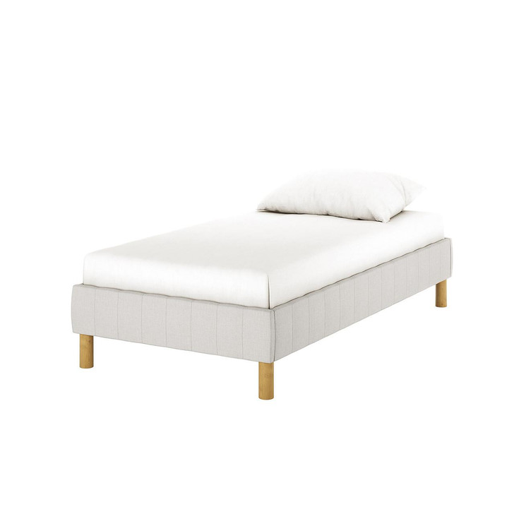 Gallus Linen Upholstered Fabric Bed Base - Grey - Single