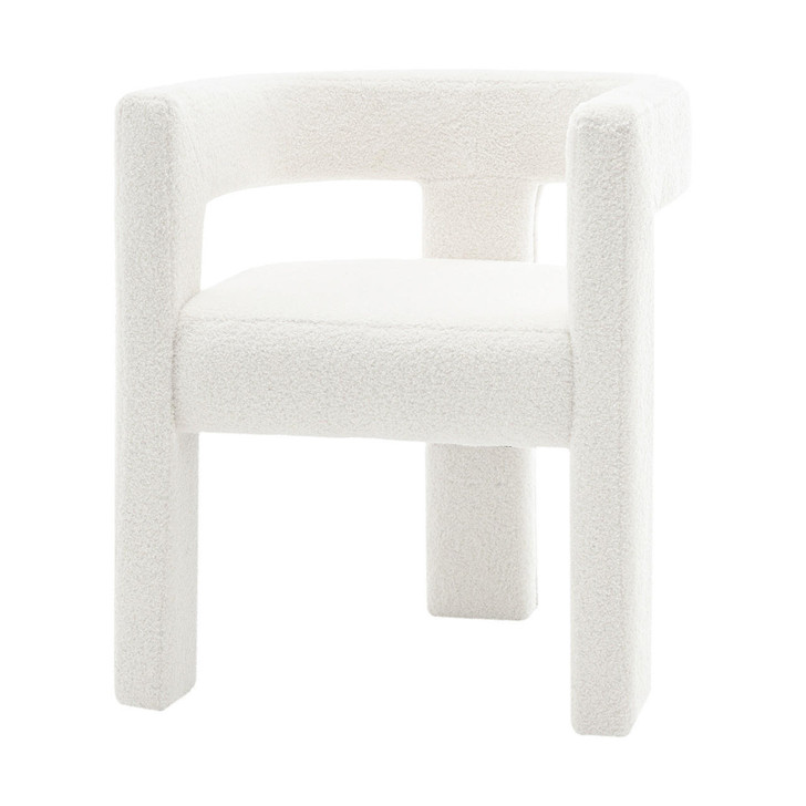 Utah Boucle Upholstered Dining Chair - Cream