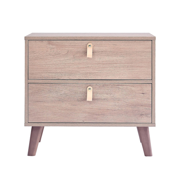 Sylvia Bedside Table with Drawers - Natural