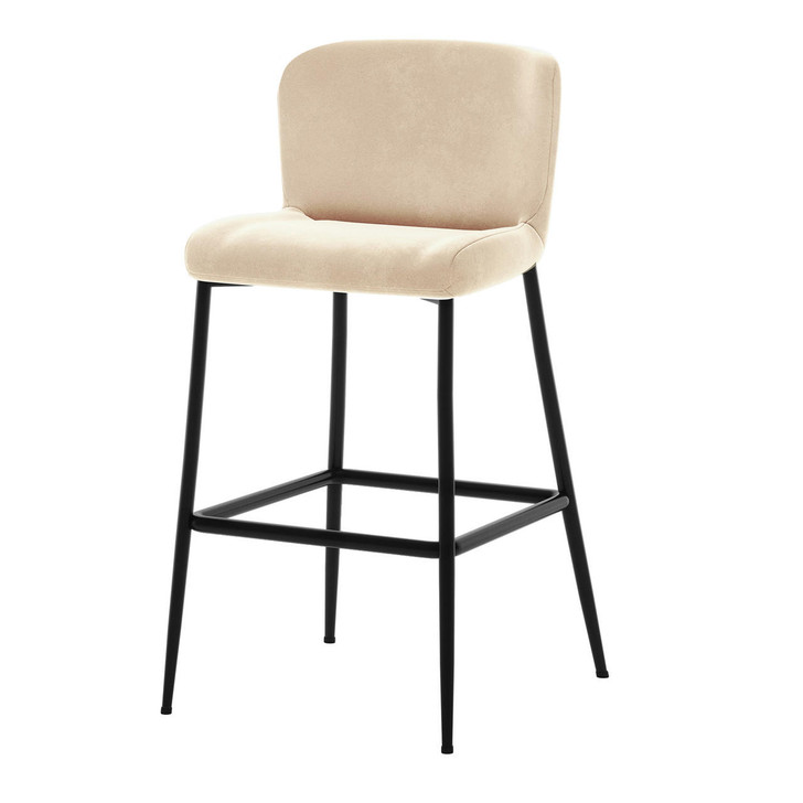 Bernie Velvet Bar Stool (Set of 2) - Oatmeal