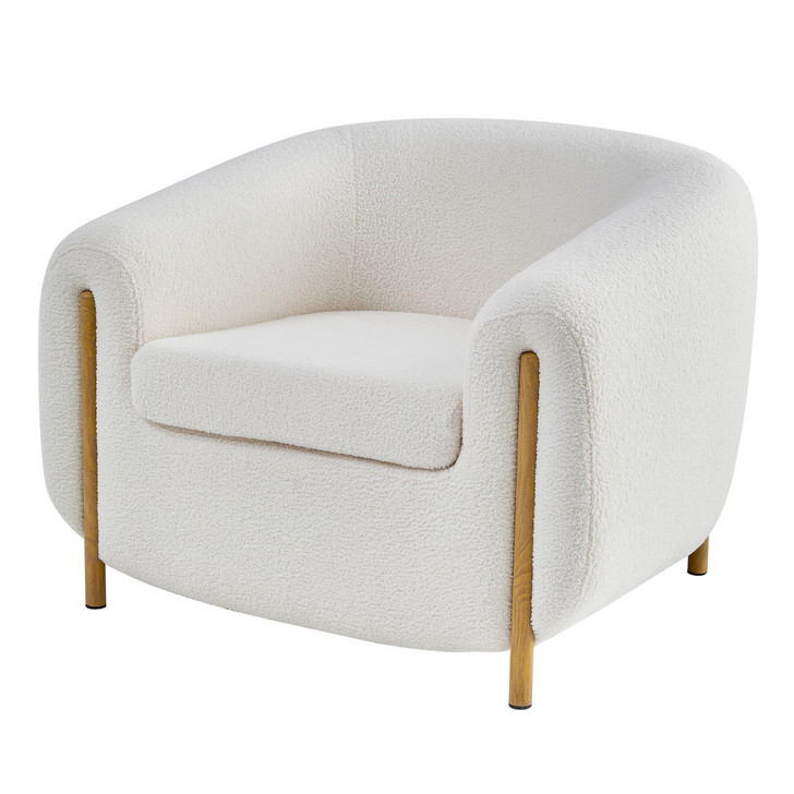 Gylin Boucle Accent Chair - Cream White