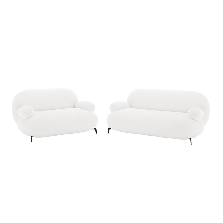 Janie 5 Seater Boucle Sofa Set - Cream White