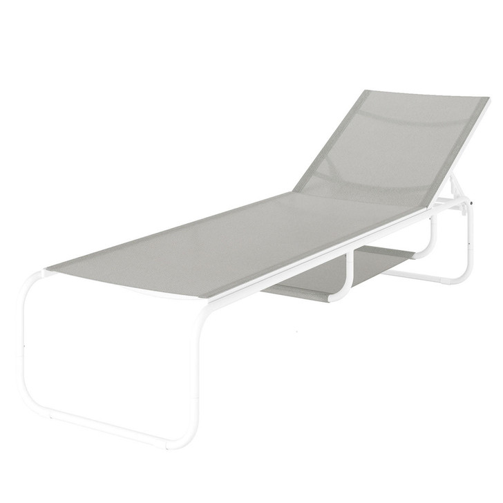 Hanauma Aluminum Outdoor Sunbed - Cream White