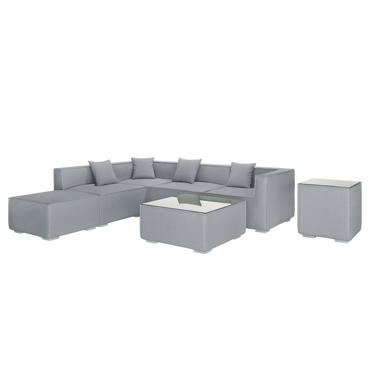 Ormond 5 Seater Outdoor Quick Drying Modular Sofa Set - Grey