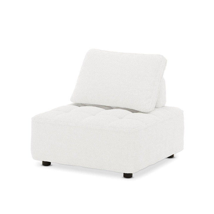Kazumi Boucle Single Modular Sofa Chair - Cream White