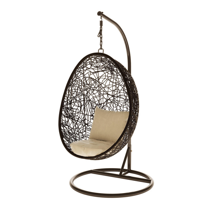 Flora Cocoon Outdoor Hanging Egg Chair - Brown