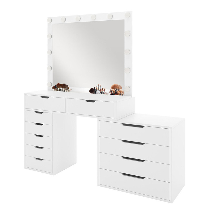 Lassie 170cm Hollywood Dressing Table with Drawers -  White