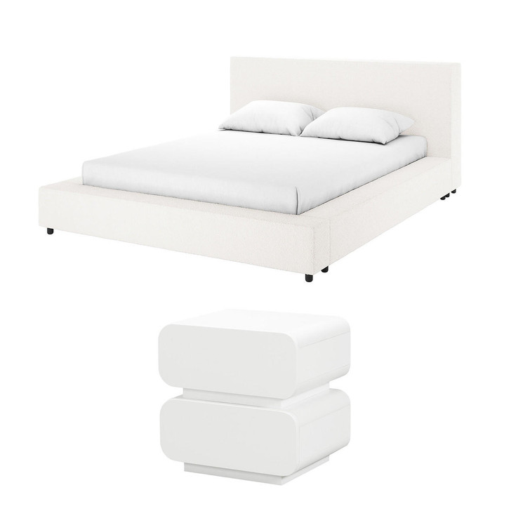 Molly Bedroom Package w/ Bedside Tables - White - Queen