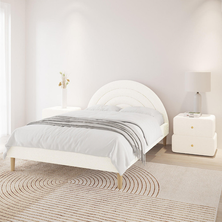 Estilla Double Bed and Venus Mattress Package - Cream White - Lifestyle