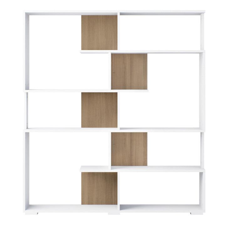 Adalyn 122cm Geometric Abstract Bookshelf - White Natural