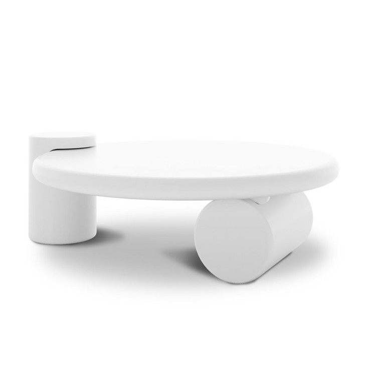 Nando 100cm Modern Abstract Coffee Table - White