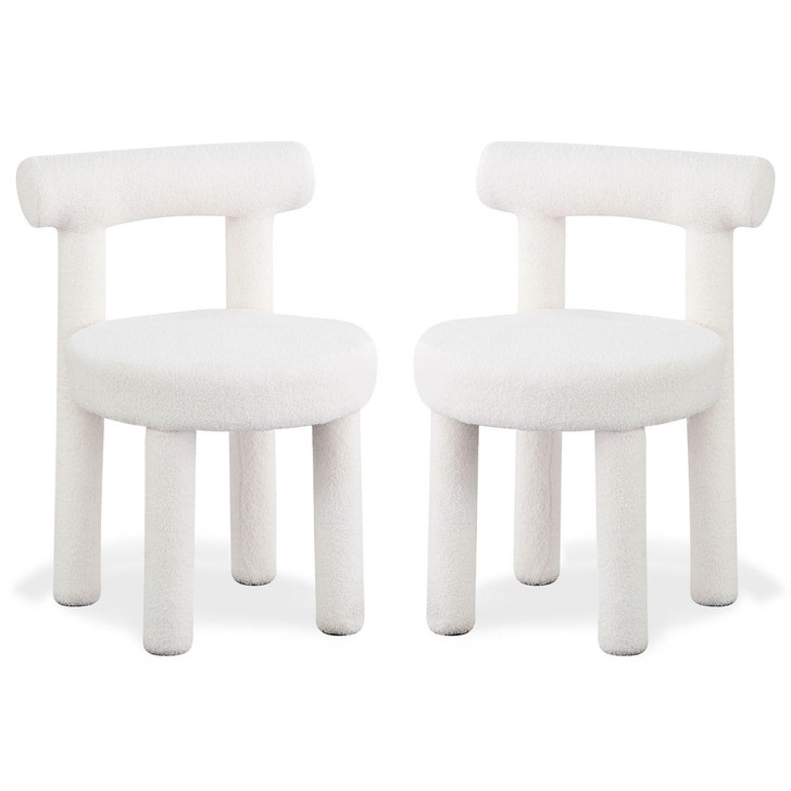 Eden Boucle Dining Chair (Set of 2) - Cream White