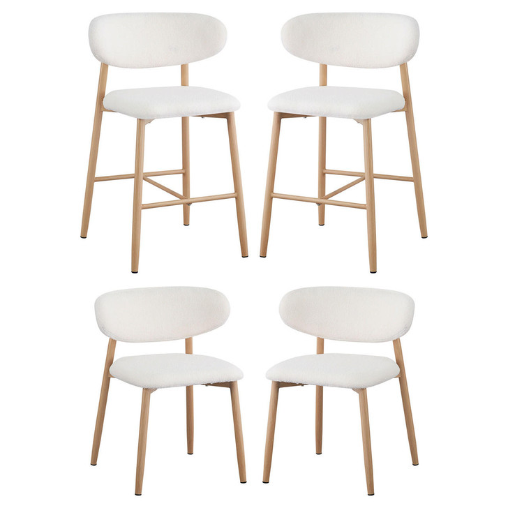 Audrey Bar Stool & Dining Chair (Set of 4) - Cream White