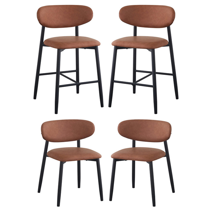 Audrey Bar Stool & Dining Chair (Set of 4) - Tan
