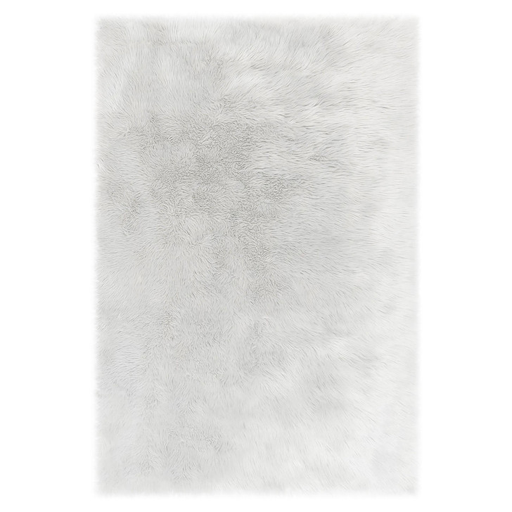 Zubuin Shaggy Faux Fluffy Fur Rug - White - 90x150