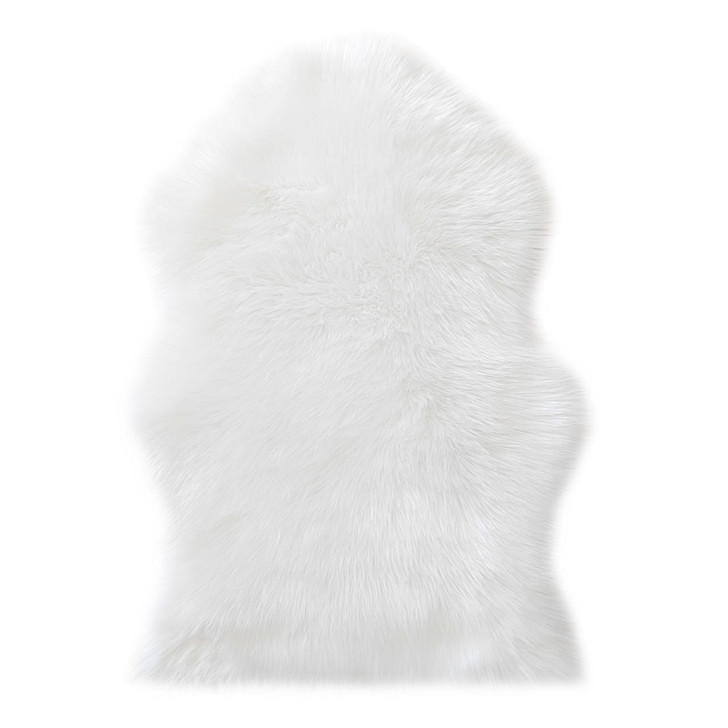 Silvanus 60x90cm Shaggy Faux Fluffy Fur Rug - White