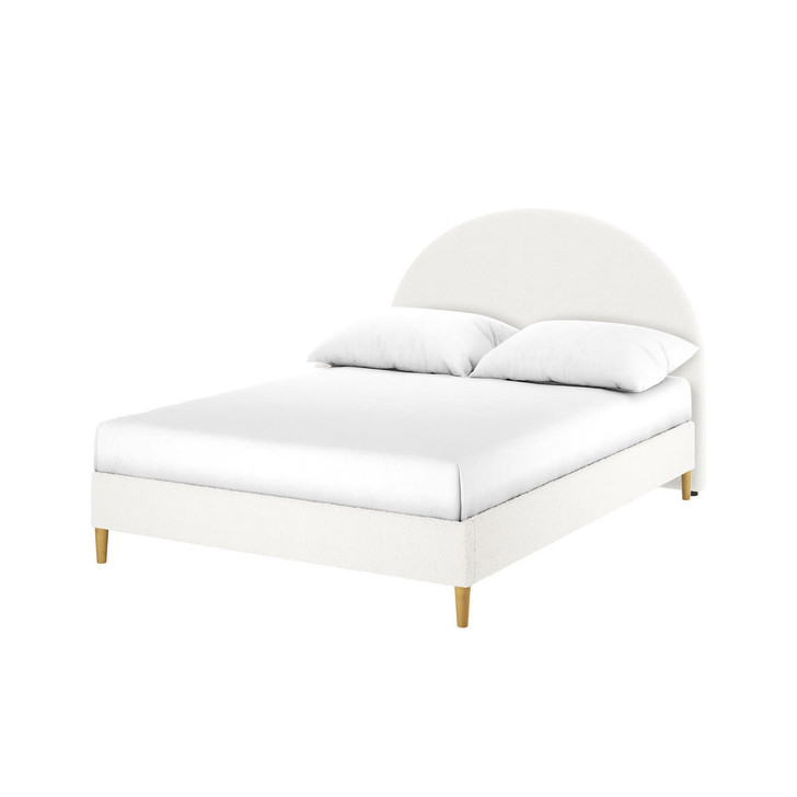 Florus and Celina Bed & Headboard Package - Cream White - Double
