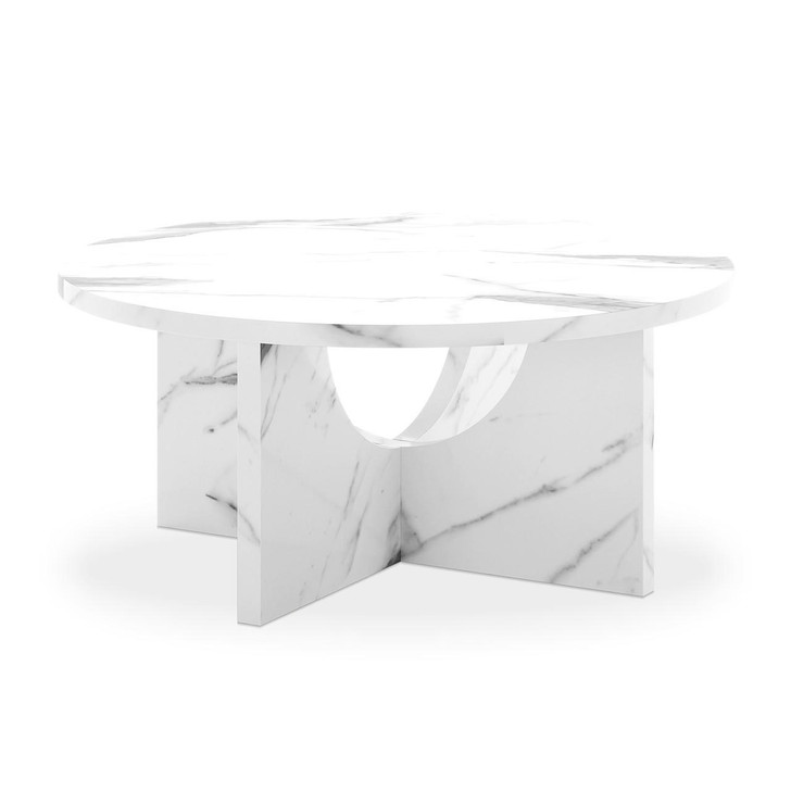 Hadriana 80cm Round Coffee Table - Marble
