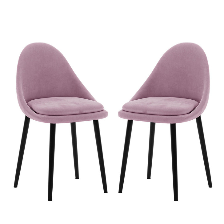 Collins Velvet Dining Chair (Set of 2) - Pink