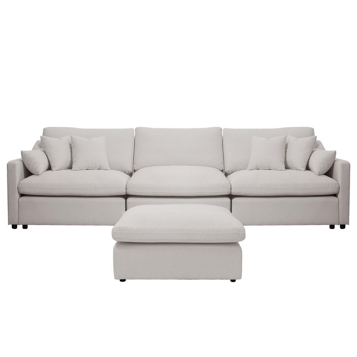 MIllie 4-Seater Fabric Corner Chaise Sofa - Warm Light Grey
