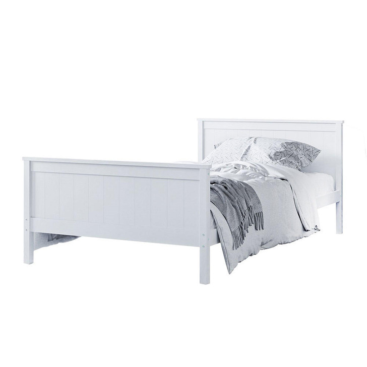 Tertia Solid Pine Timber King Single Bed Frame - White