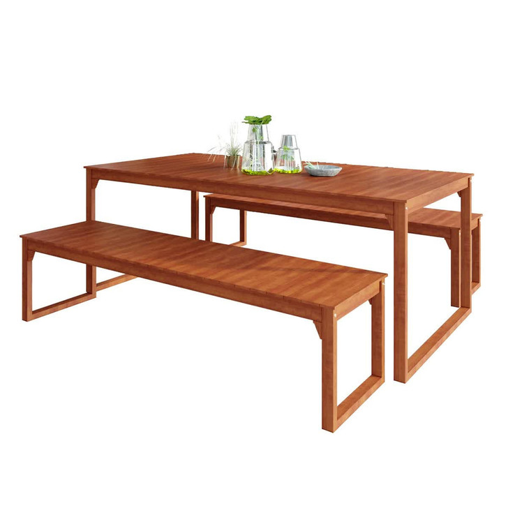 Trinity 8 Seater Outdoor Timber Bench Dining Set