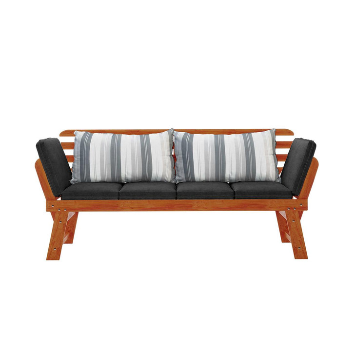 Luxo Chatsworth 2-in-1 Eucalyptus Hardwood Day Bed - Black