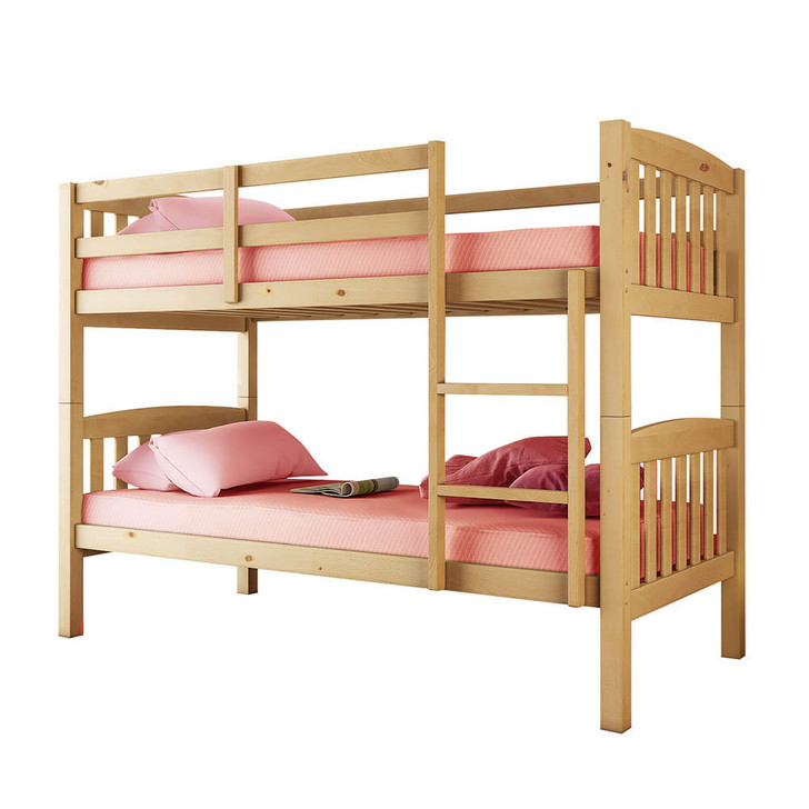 Dante 2-in-1 Solid Pine Timber Bunk Bed - Natural