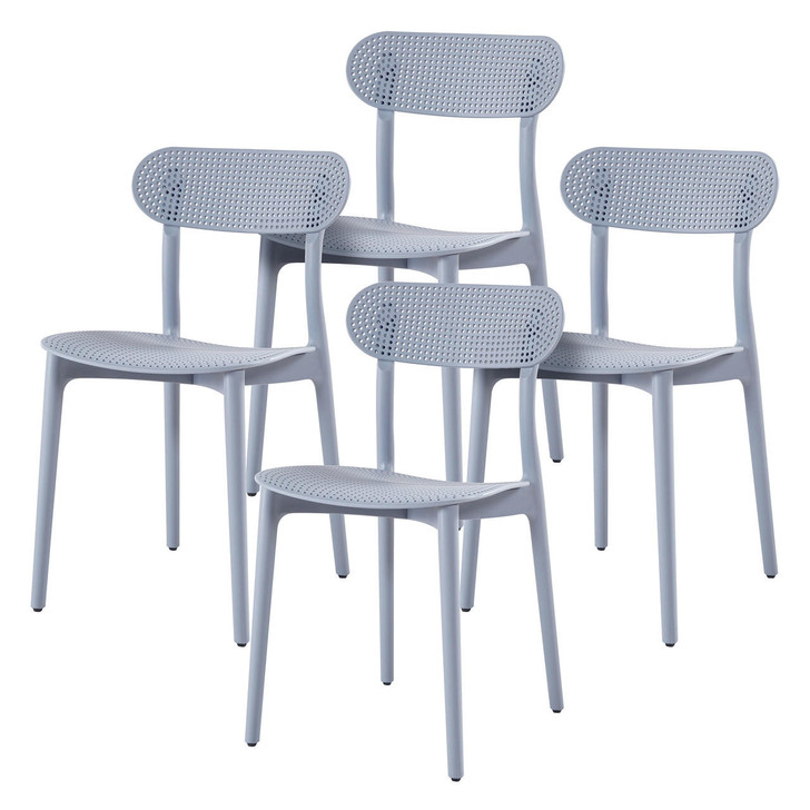 Sahar Plastic Dining Chair (Set of 4) - Blue Slate