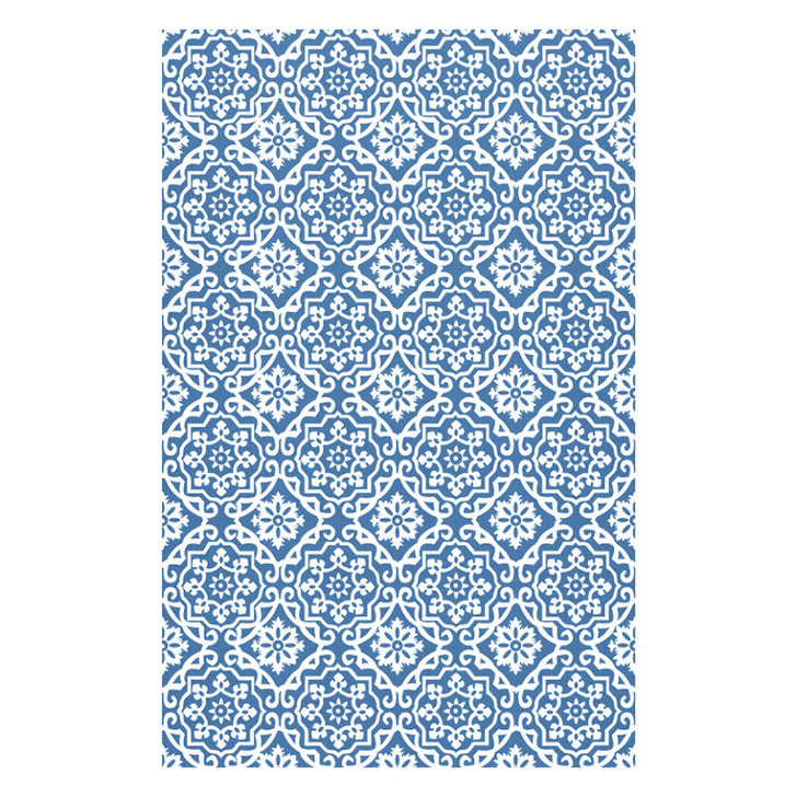 Betsy White and Light Blue Modern Outdoor Floor Rug 160x230