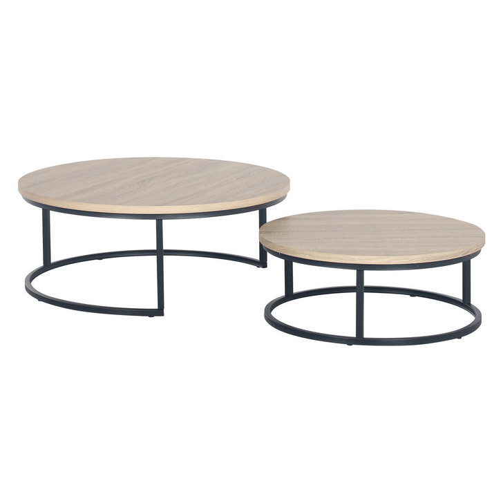 Nevada Round Nesting Coffee Table Set - Natural