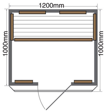 4 Person corner sauna cabin dimensions