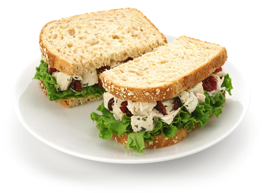 Cherries complement chicken salad well.