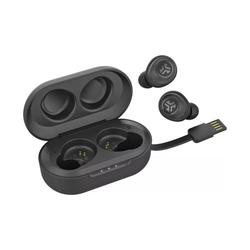 JLab JBuds Air true wireless earbuds in classic black finish.