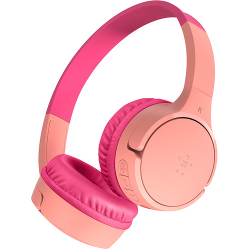 Belkin SoundForm Mini wireless kids headphones in pink.