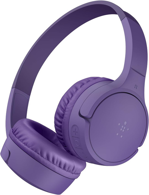 Belkin SoundForm Mini wireless kids headphones in Purple.