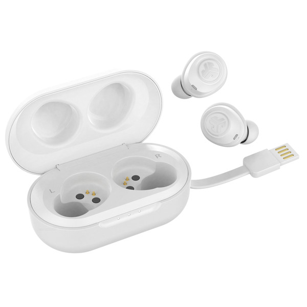 JLab JBuds Air true wireless earbuds in black finish.