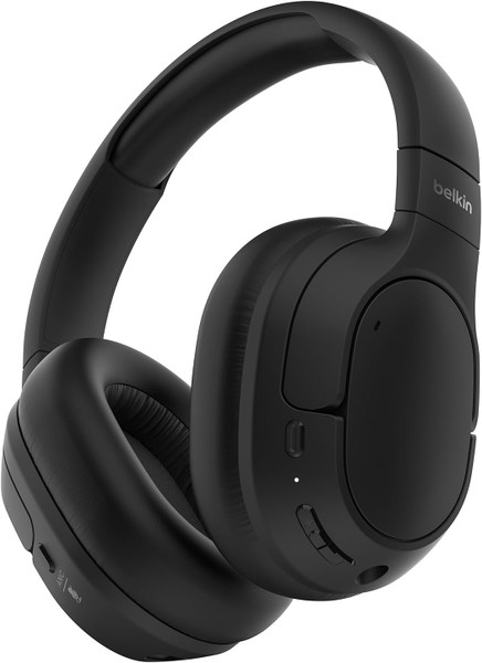 Belkin SoundForm Isolate wireless headphones in black.