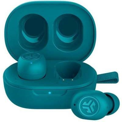 JLab JBuds Mini true wireless earbuds in aqua.